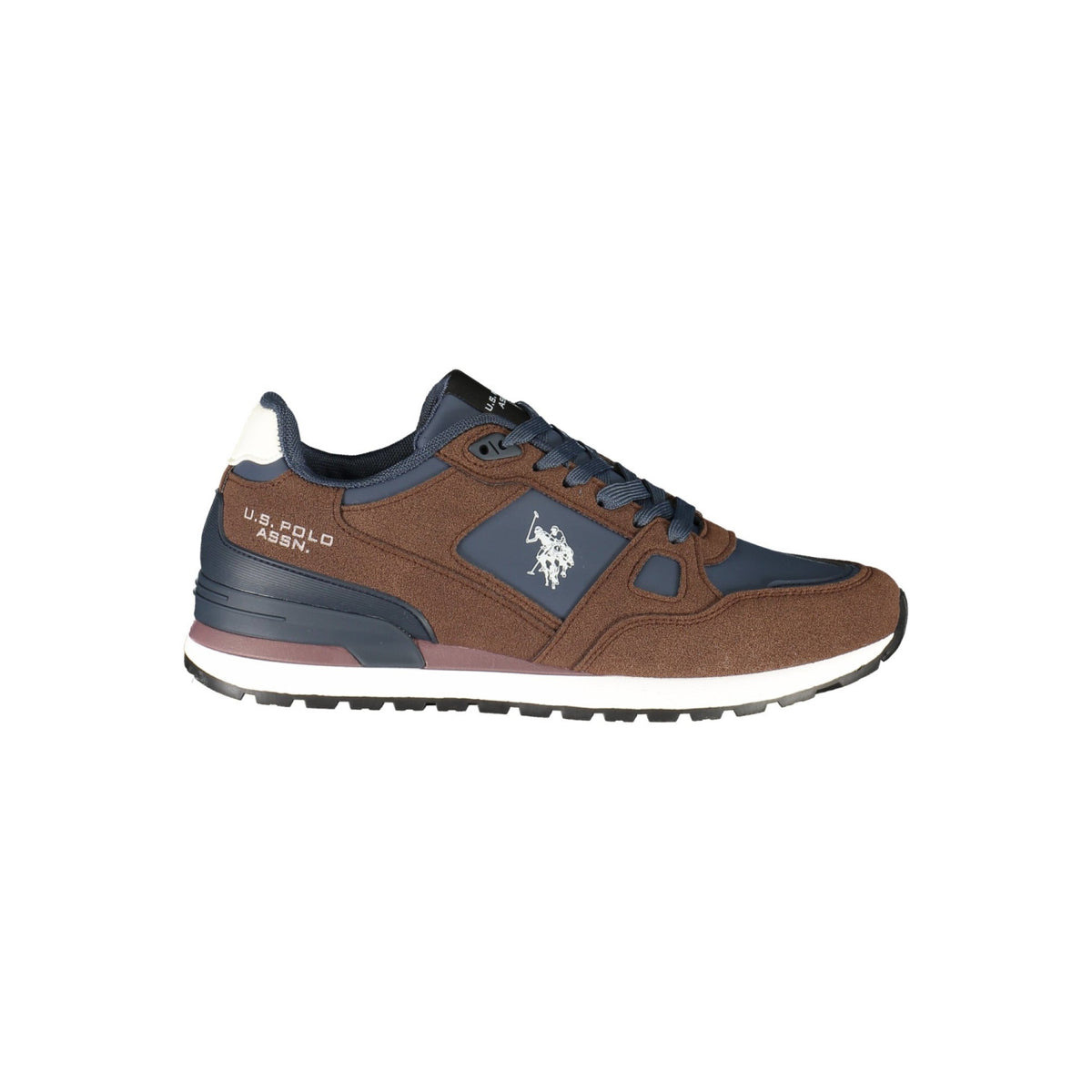 U.S. POLO ASSN. – Zapatillas marrones con detalles azul marino
