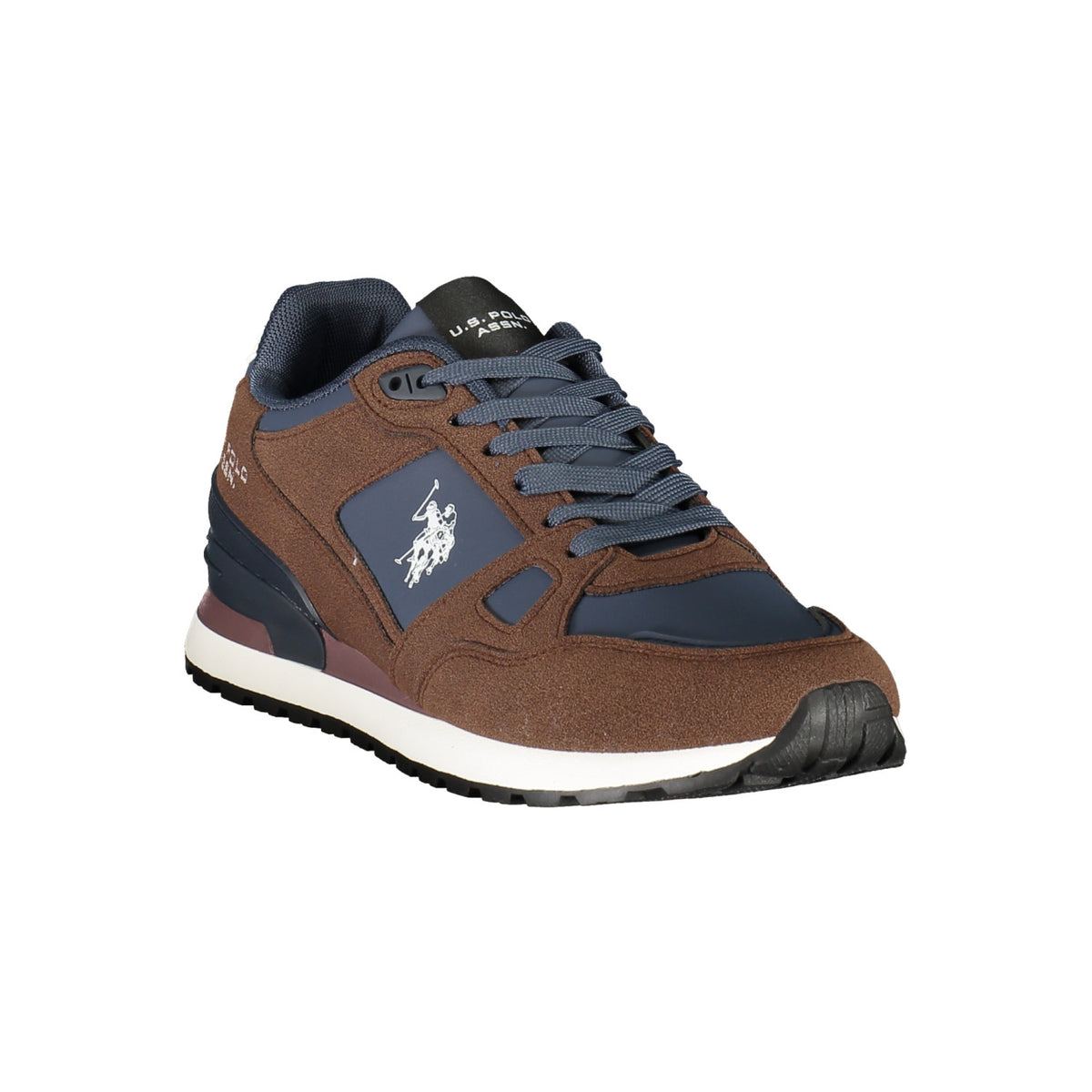 U.S. POLO ASSN. – Zapatillas marrones con detalles azul marino