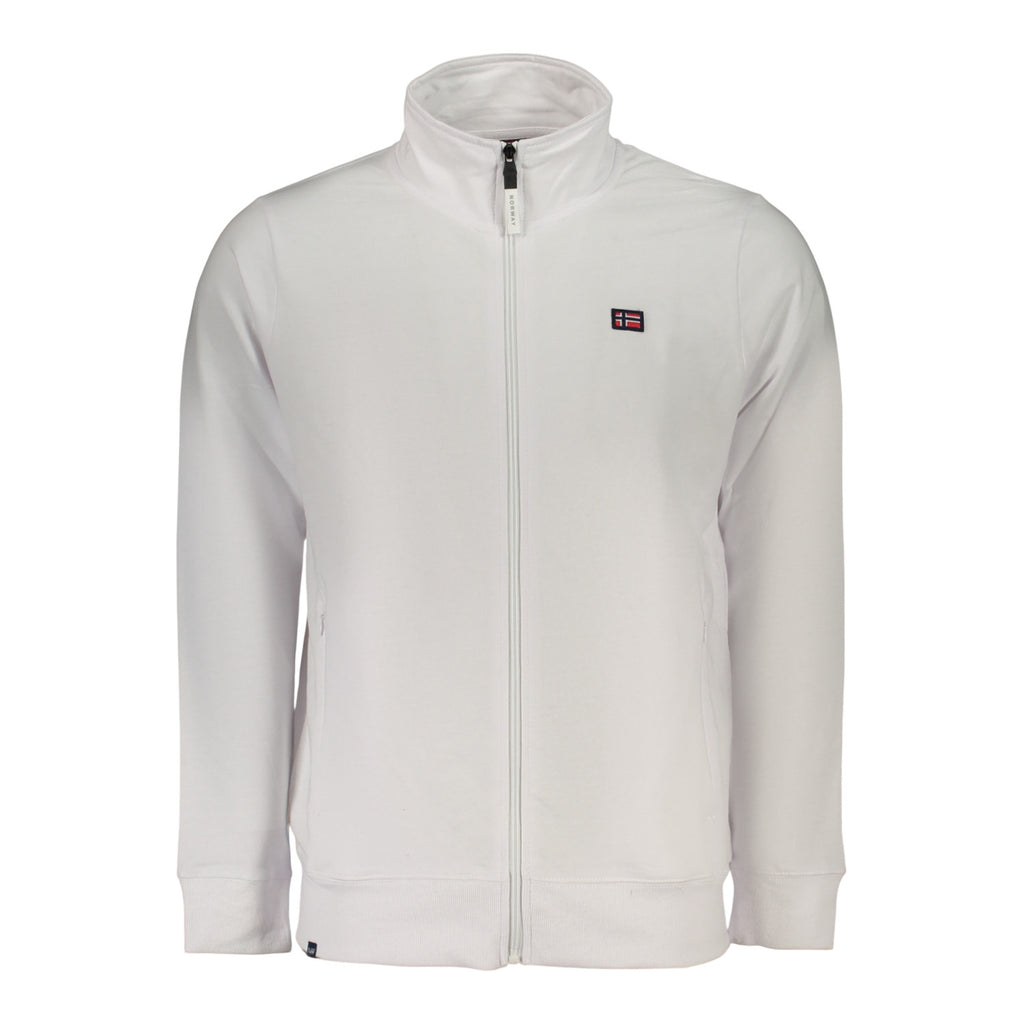 NORWAY – Sudadera blanca con cuello alto y cremallera