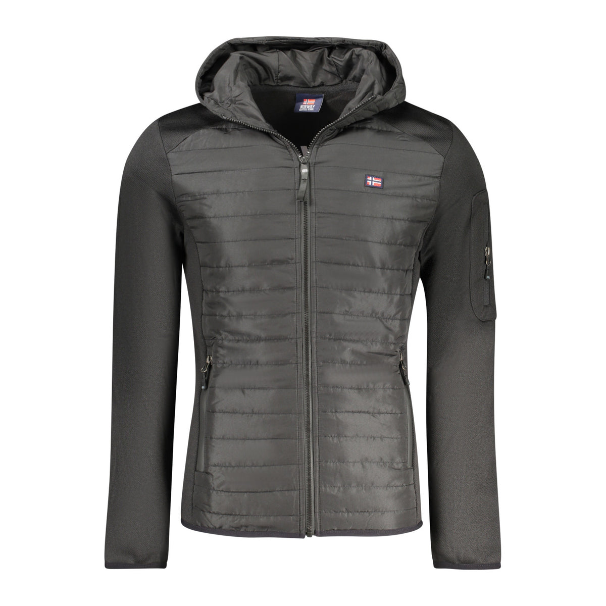 NORWAY – Chaqueta híbrida gris oscuro con capucha