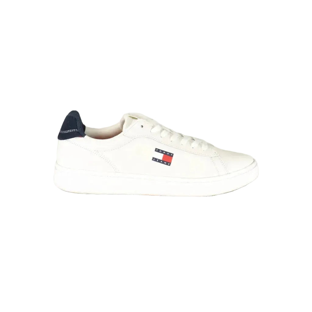 TOMMY HILFIGER – Zapatillas blancas con talón azul marino