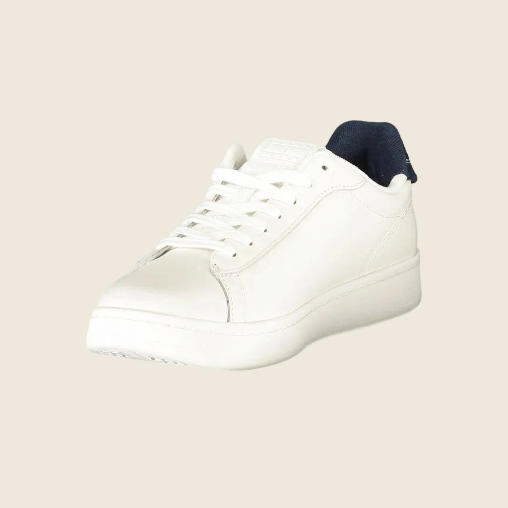 TOMMY HILFIGER – Zapatillas blancas con talón azul marino